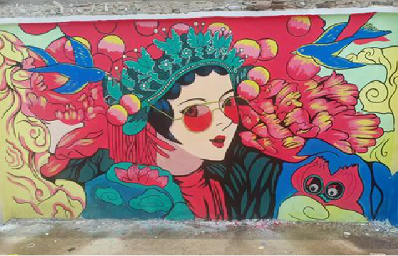 蒙城墙体彩绘-网红墙