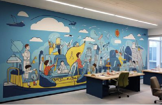 蒙城办公室墙绘的特点。